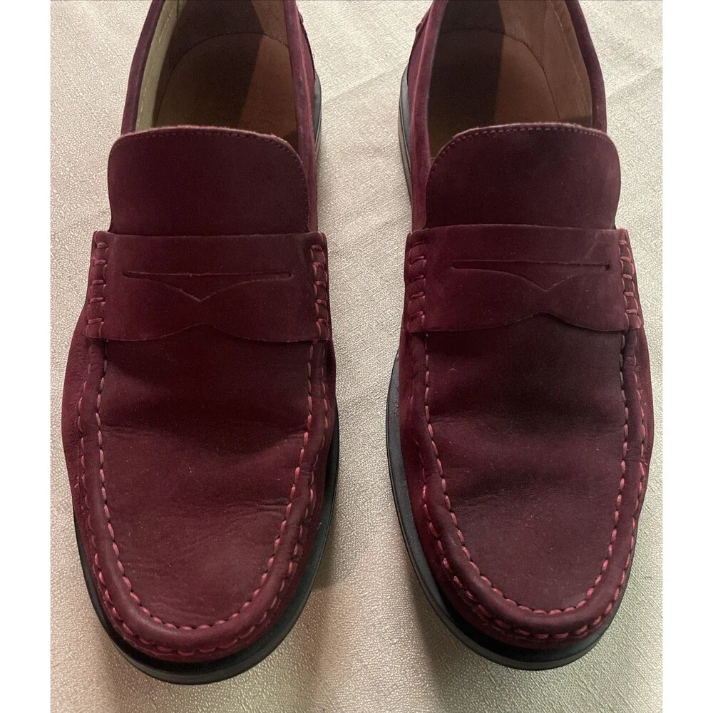 Marc Joseph size US 11.5 Red Nobuck Penny loafers